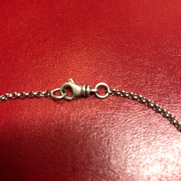 VINTAGE DARK AMBER & CRYSTAL NECKLACE W/ANTIQUED LOBSTER CLAW CLASPED CHAIN ๐๐ - Picture 4 of 4